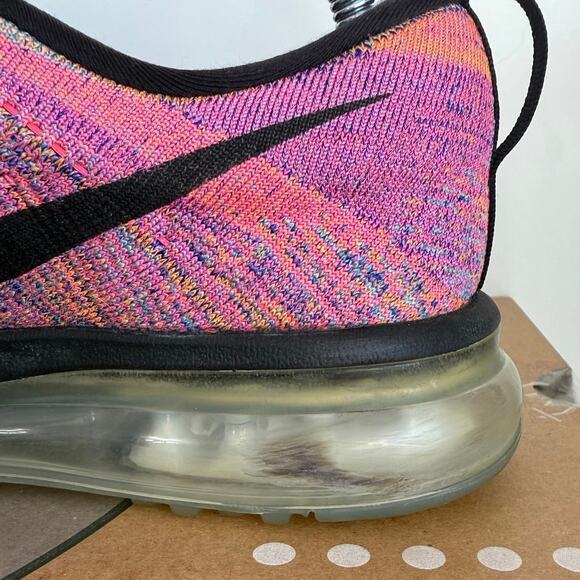 RARE 2015 Nike Flyknit Max MultiColor Women Running Sneakers - SZ 9 - Picture 6 of 13